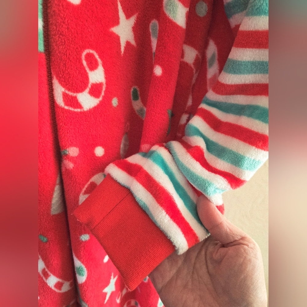 Giggling Getup,Joyfy Christmas Pajamas Hoody Jumpsuit, Size Small - Picture 9 of 11